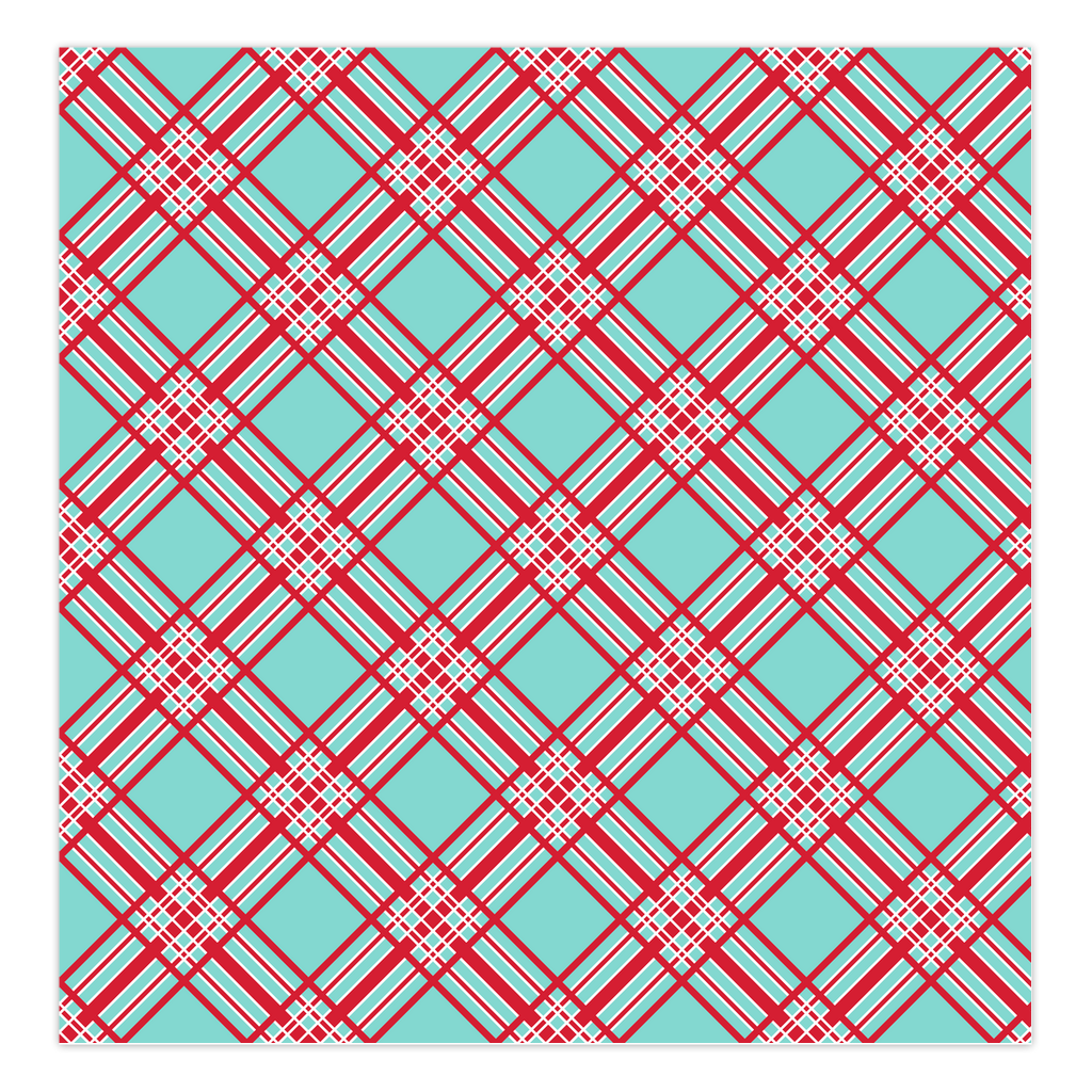 Festive Christmas Plaid Folded Cards