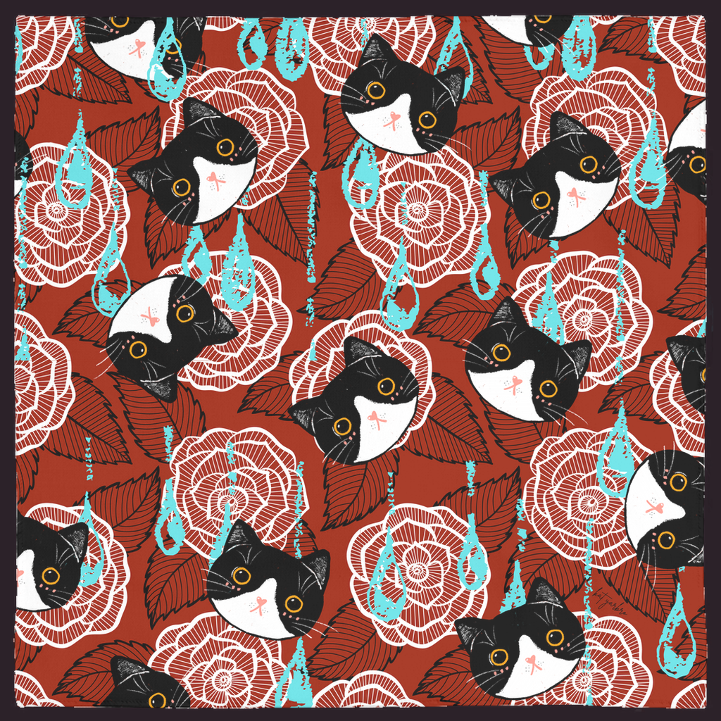 Roses and Kittens Gift Cloth
