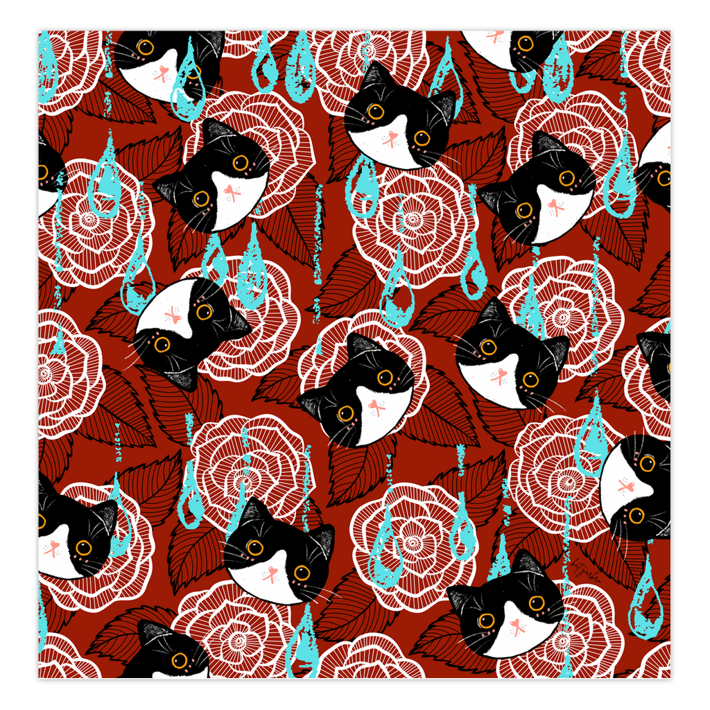 Roses and Kittens Folded Cards