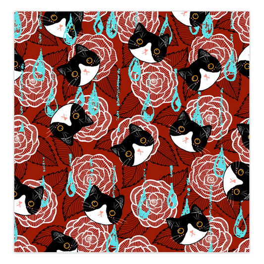 Roses and Kittens Folded Cards